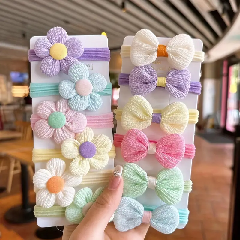 6-pack Sweet Simple Hair Ties with Bows and Flowers