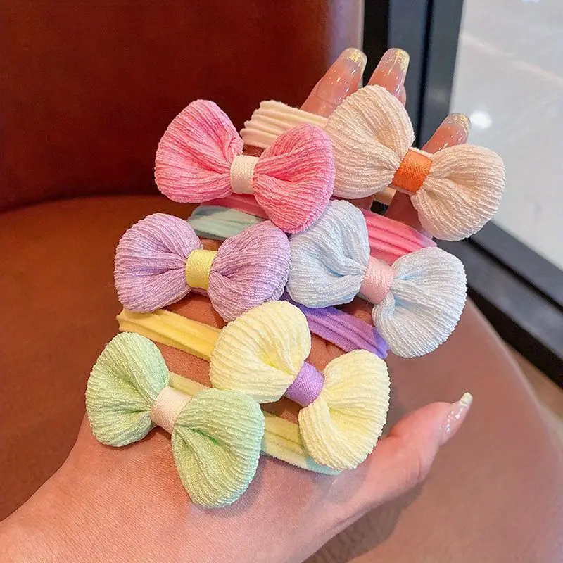 6-pack Sweet Simple Hair Ties with Bows and Flowers - Image 3