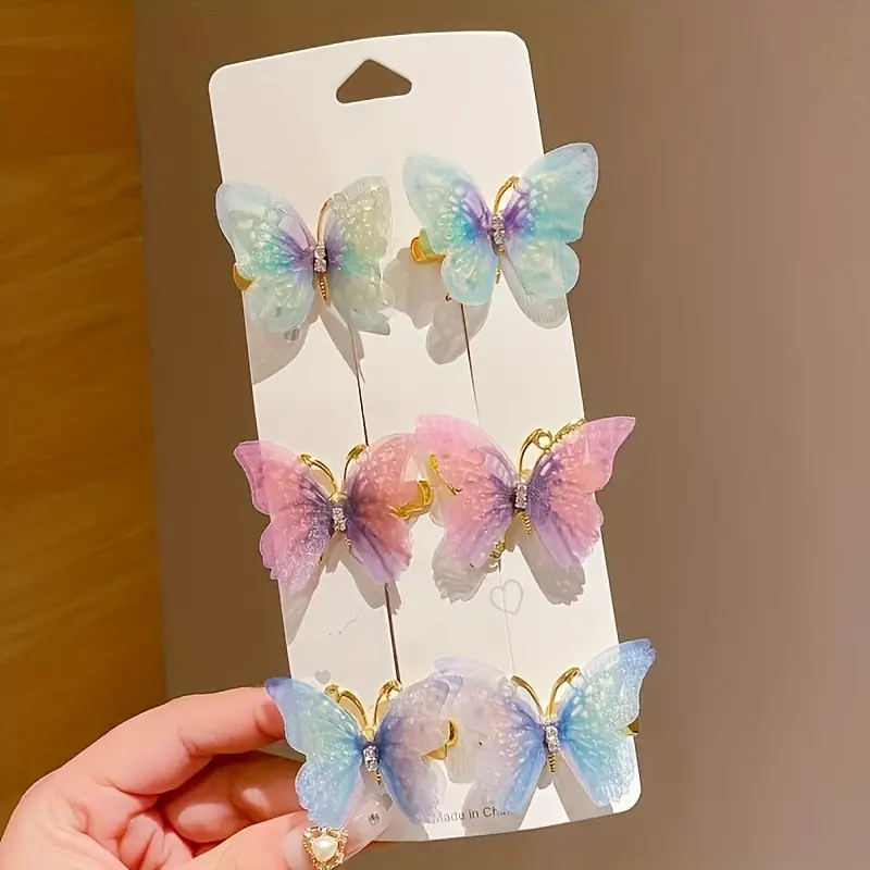6pcs Elegant Butterfly Hair Clip Set - Image 2