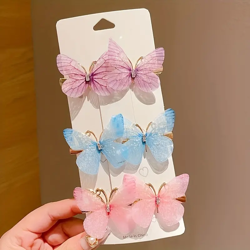 6pcs Elegant Butterfly Hair Clip Set - Image 3