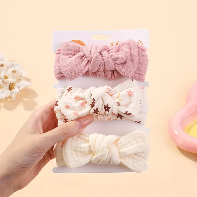 3pcs Cute Girls Bow Headbands - Image 3