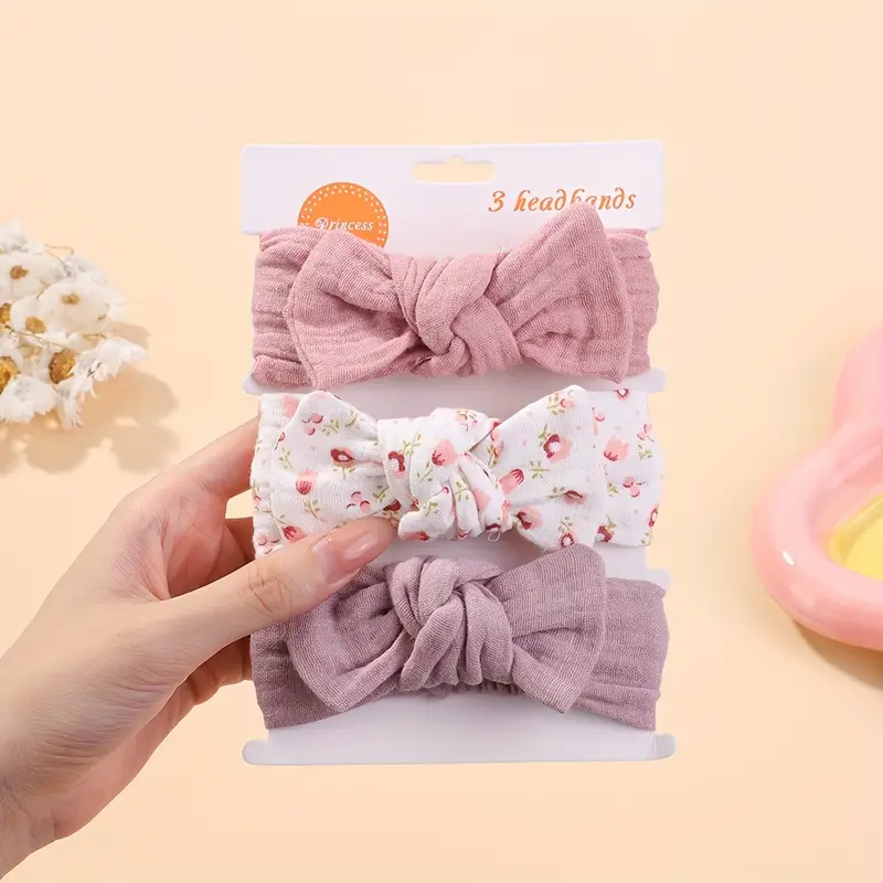 3pcs Cute Girls Bow Headbands - Image 2