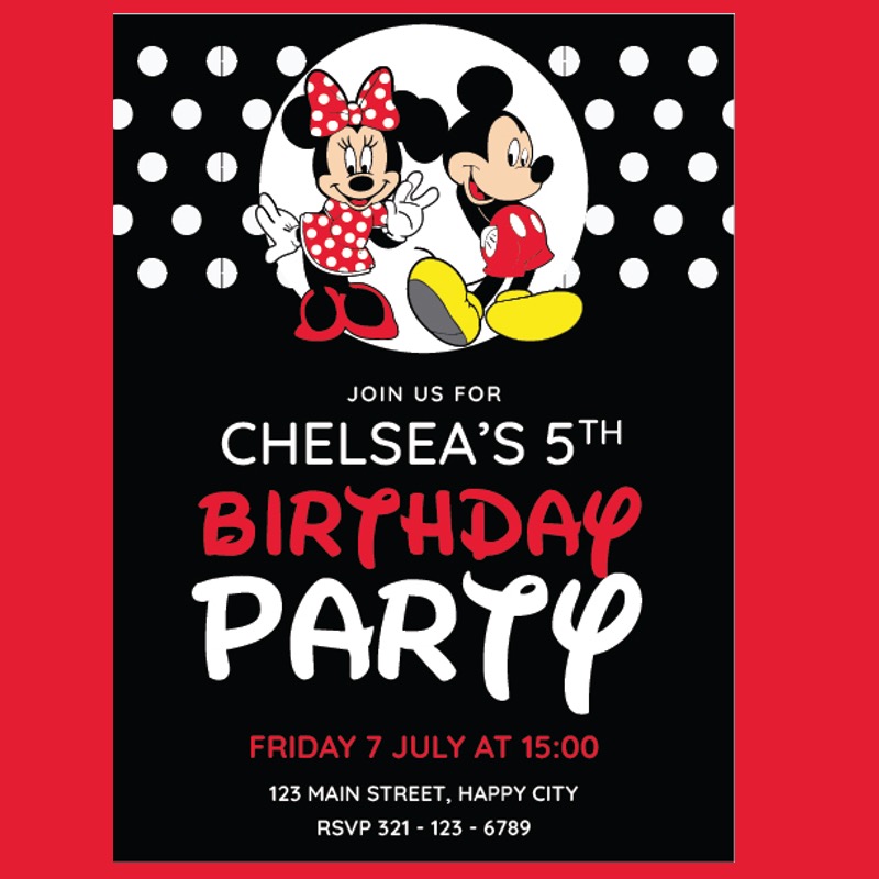Party Theme Designer Pack: Mickey & Minnie Mouse - Afrikaans/English