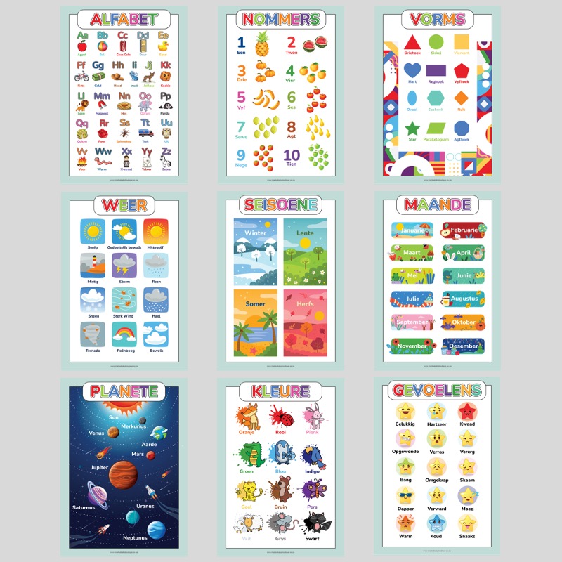 Individual Educational Poster Set - Afrikaans/English - Image 3