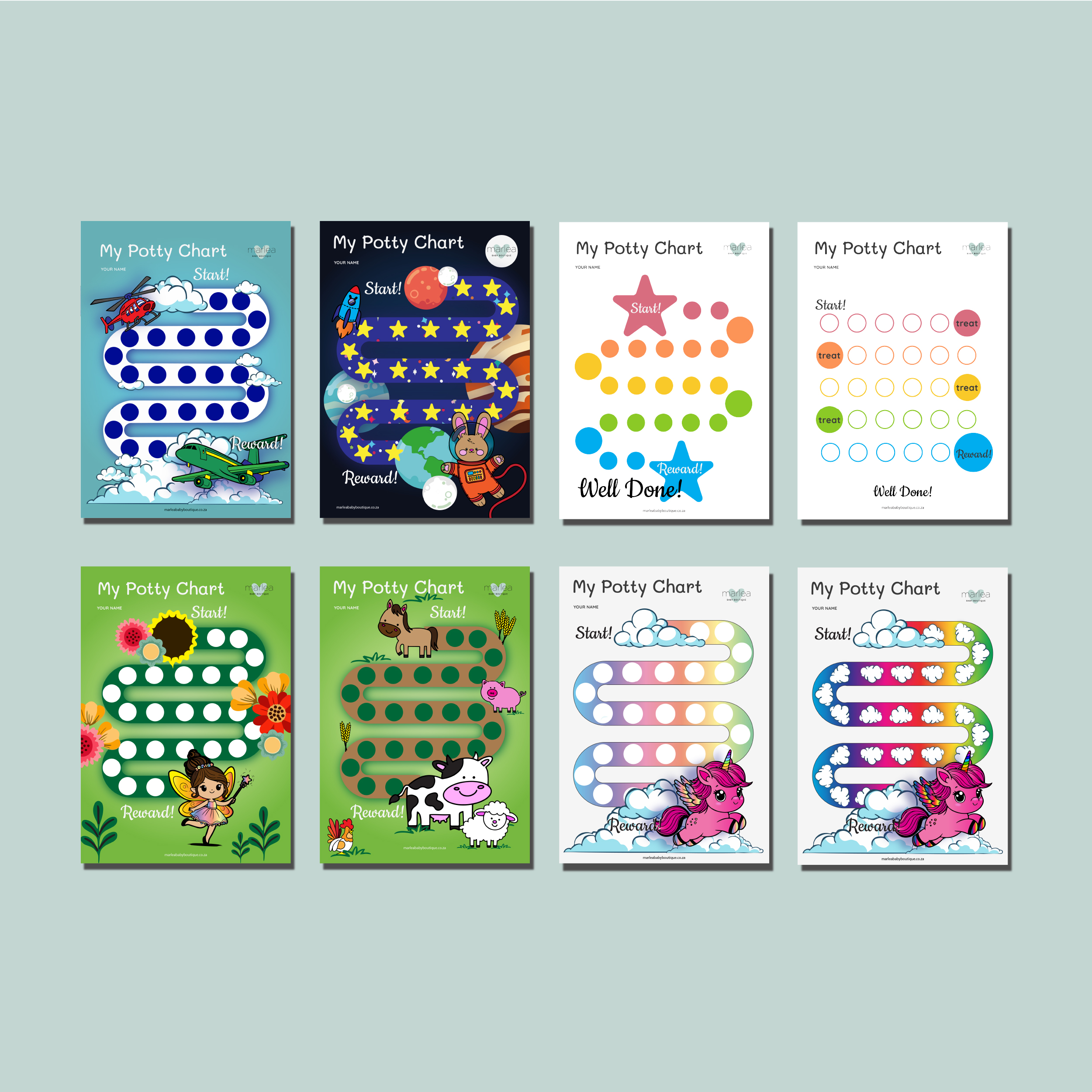 FREE Potty Training Charts - English & Afrikaans