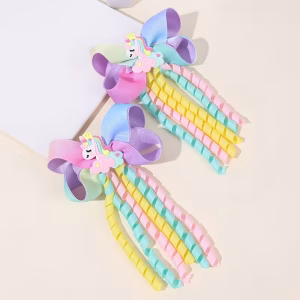 2pcs Unicorn Tassel Hair Clips